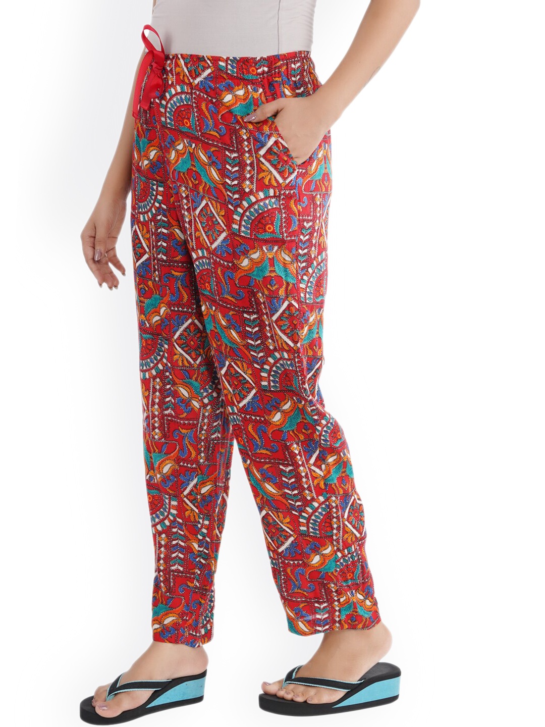 

Style Shoes Women Red & White Printed Lounge Pants