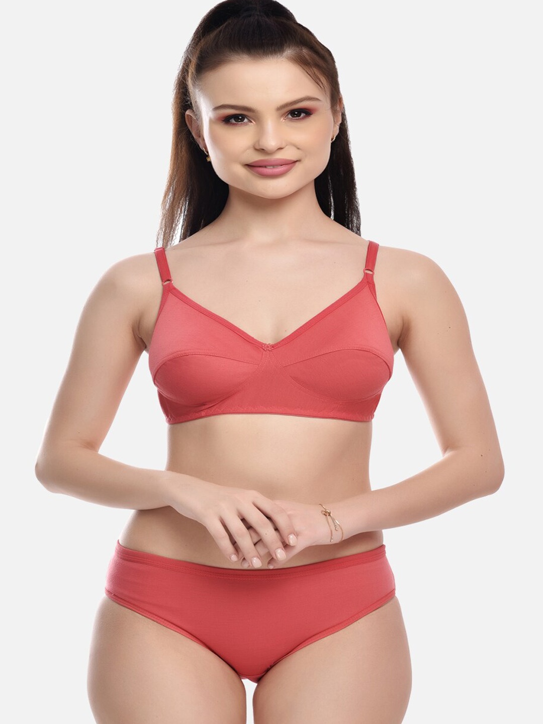 

FIMS Orange Solid Cotton Lingerie Set MTR_Match_Bruno_Set_1_Orange_B-Orange
