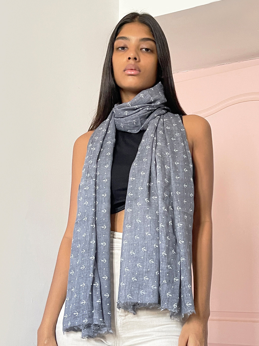 

Ayesha Women Printed Grey Scarf