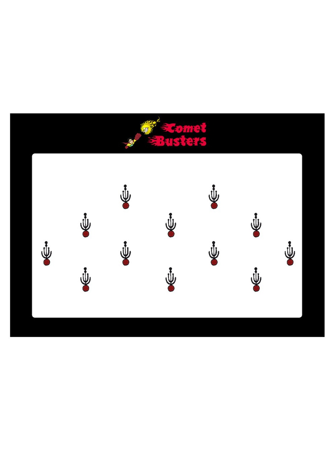 

Comet Busters 12 Pcs Reusable Designer Bindis - Black & Maroon