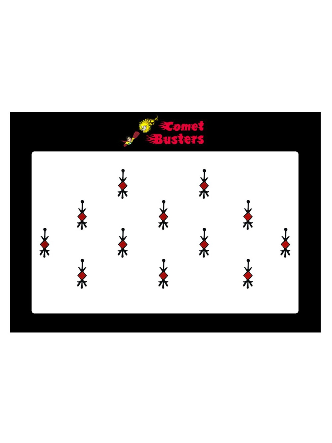 

Comet Busters 12 Pcs Reusable Designer Bindis - Black & Red