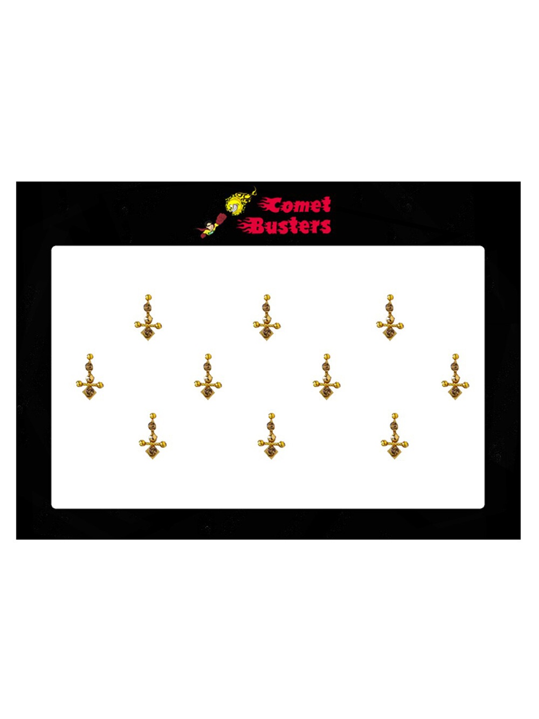 

Comet Busters 10 Pcs Embellished Reusable Designer Bindis - Gold-Toned