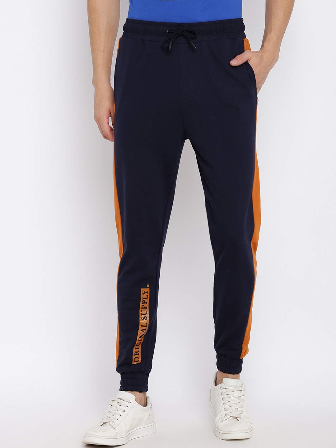 

abof Men Navy Blue Joggers Trousers
