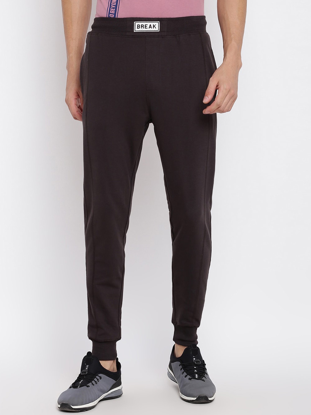 

abof Men Brown Joggers Trousers