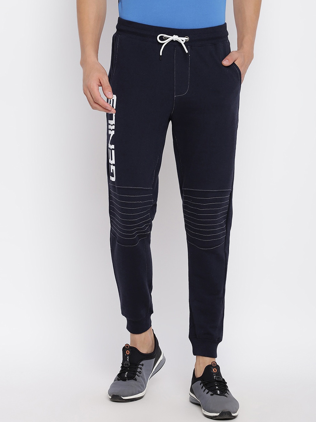 

abof Men Navy Blue Joggers Trousers