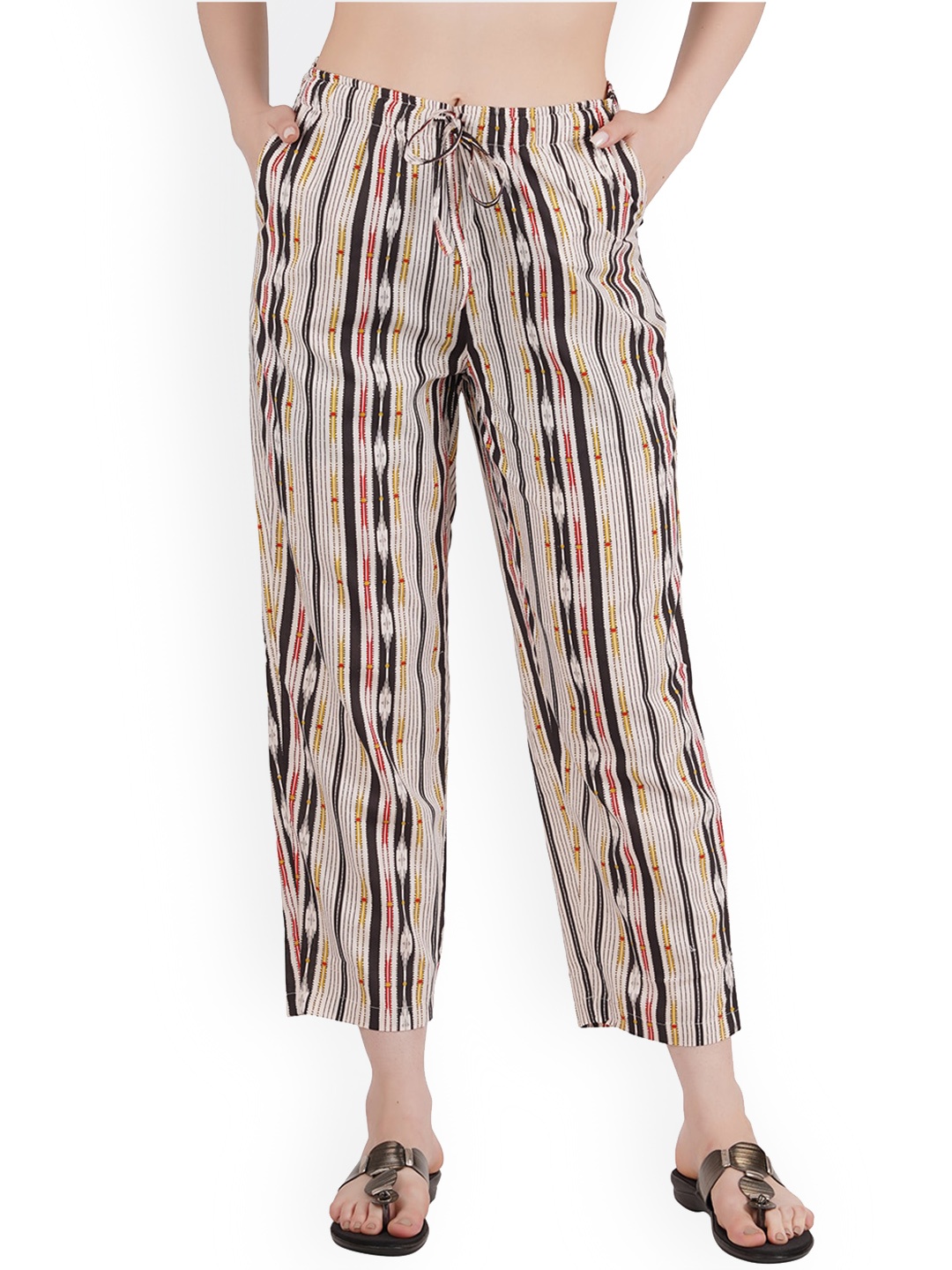 

Style Shoes Women Beige & Black Printed Lounge Pants