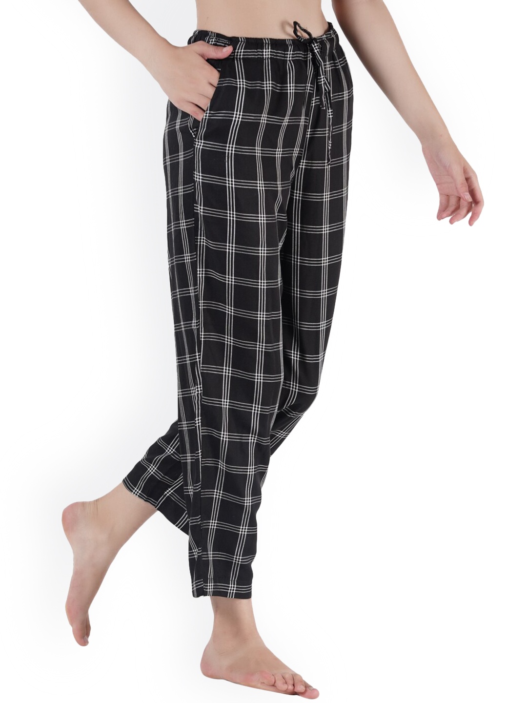 

Style Shoes Women Black Checked Lounge Pant