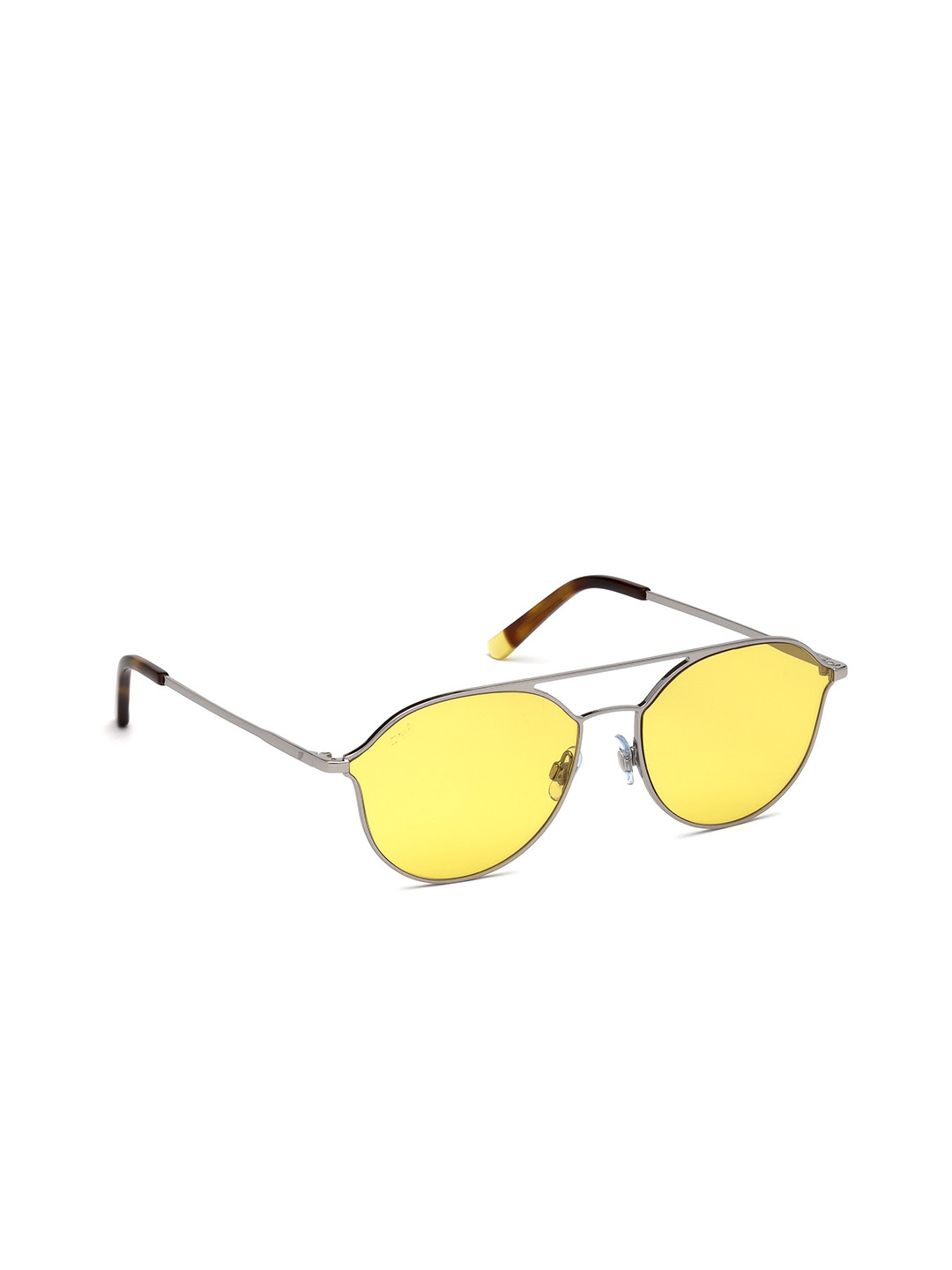 

WEB EYEWEAR Unisex Aviator Sunglasses with UV Protected Lens-WE0208 59 14J-Yellow