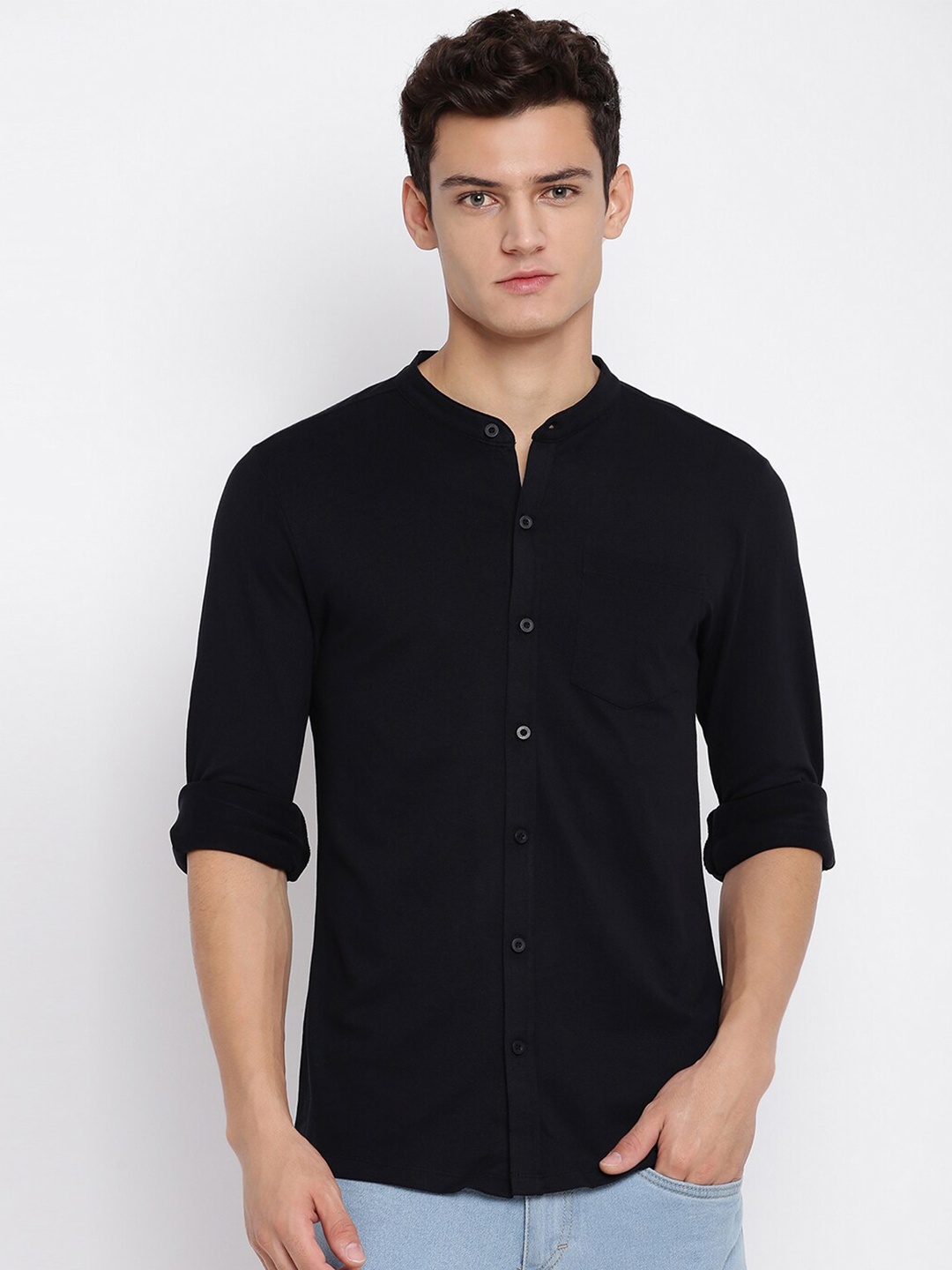 

abof Men Solid Casual Shirt, Black