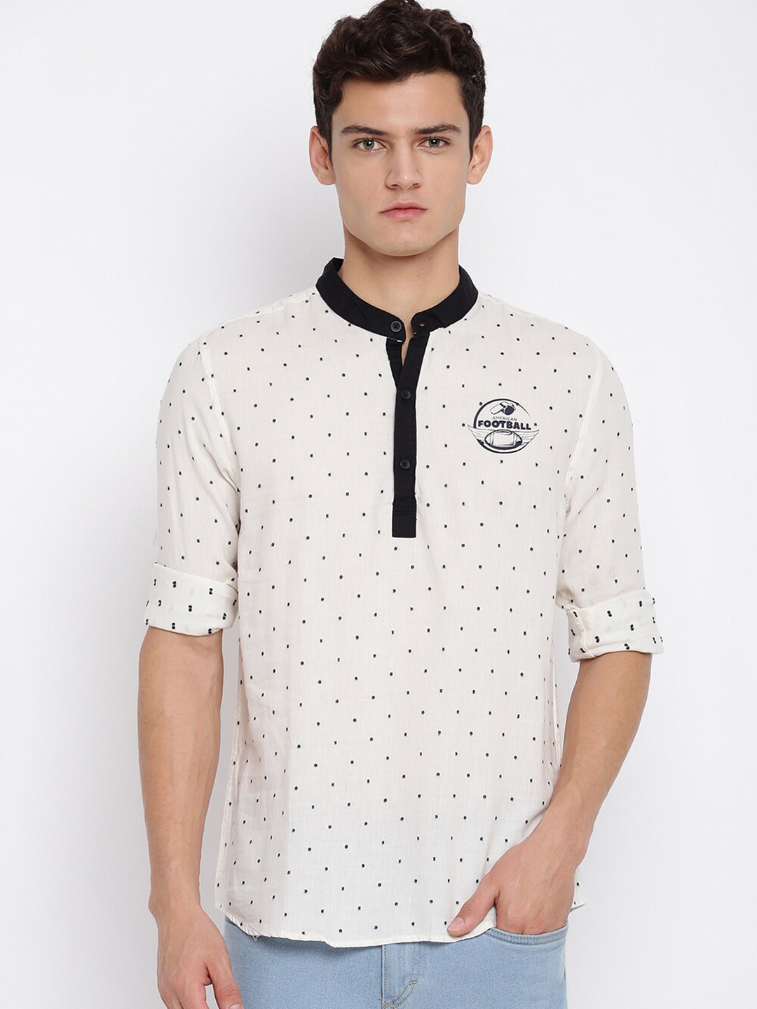 

abof Men Printed Casual Shirt, Off white