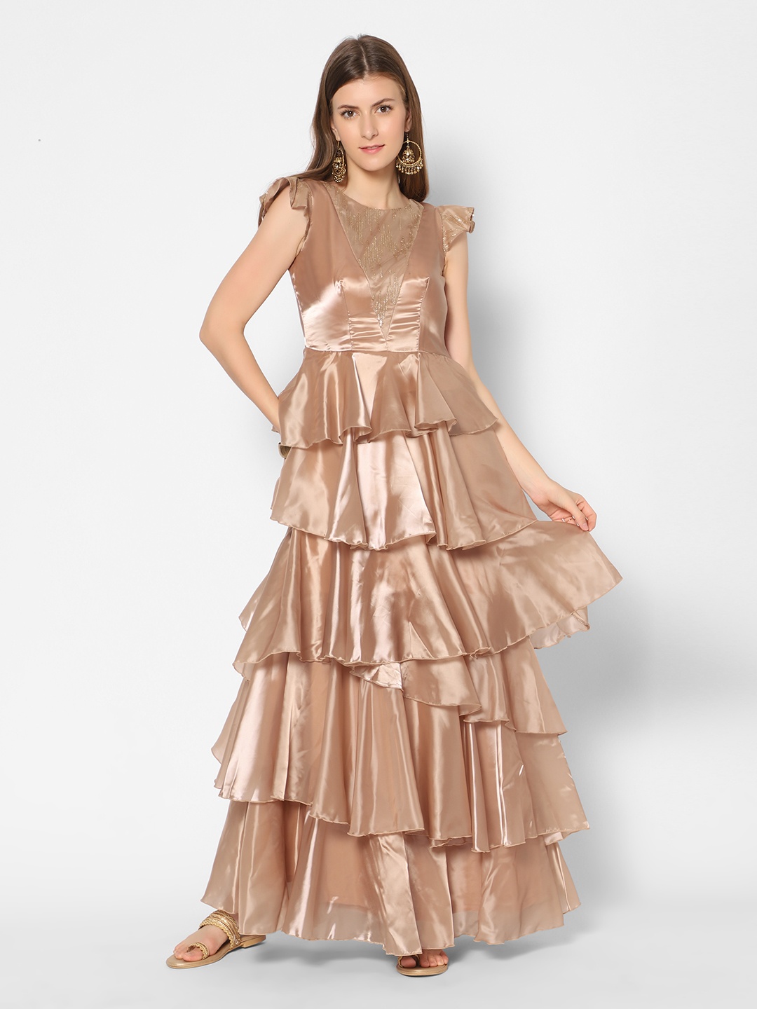 

Kiya Gold-Toned Embellished Maxi Dress