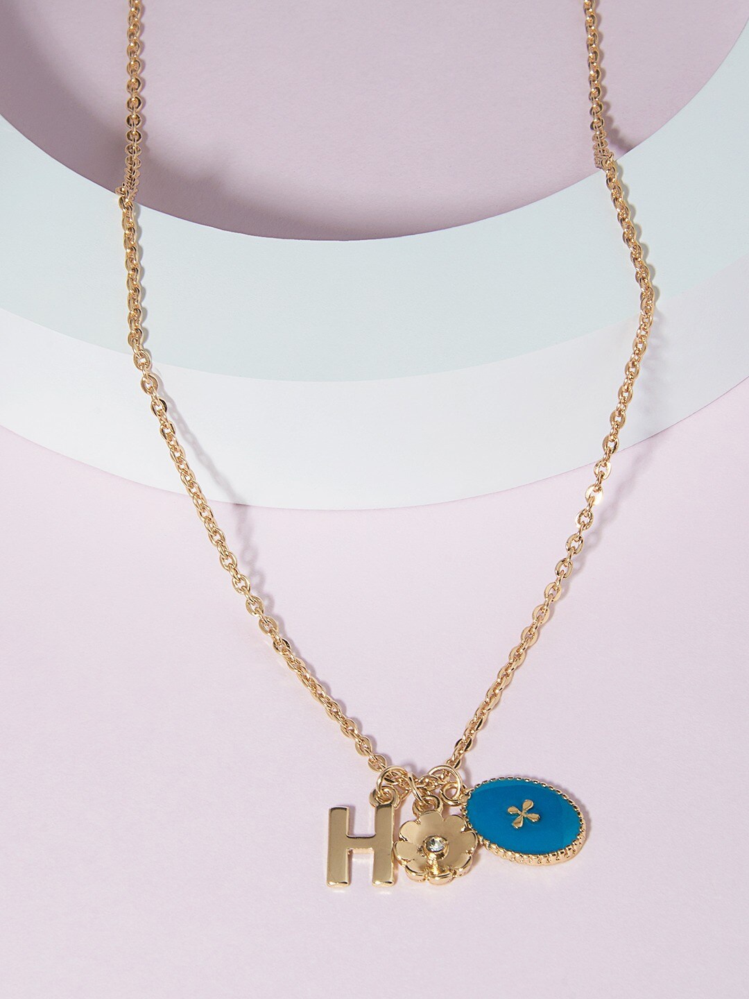 

AMI Gold-Toned & Blue Gold-Plated Chain