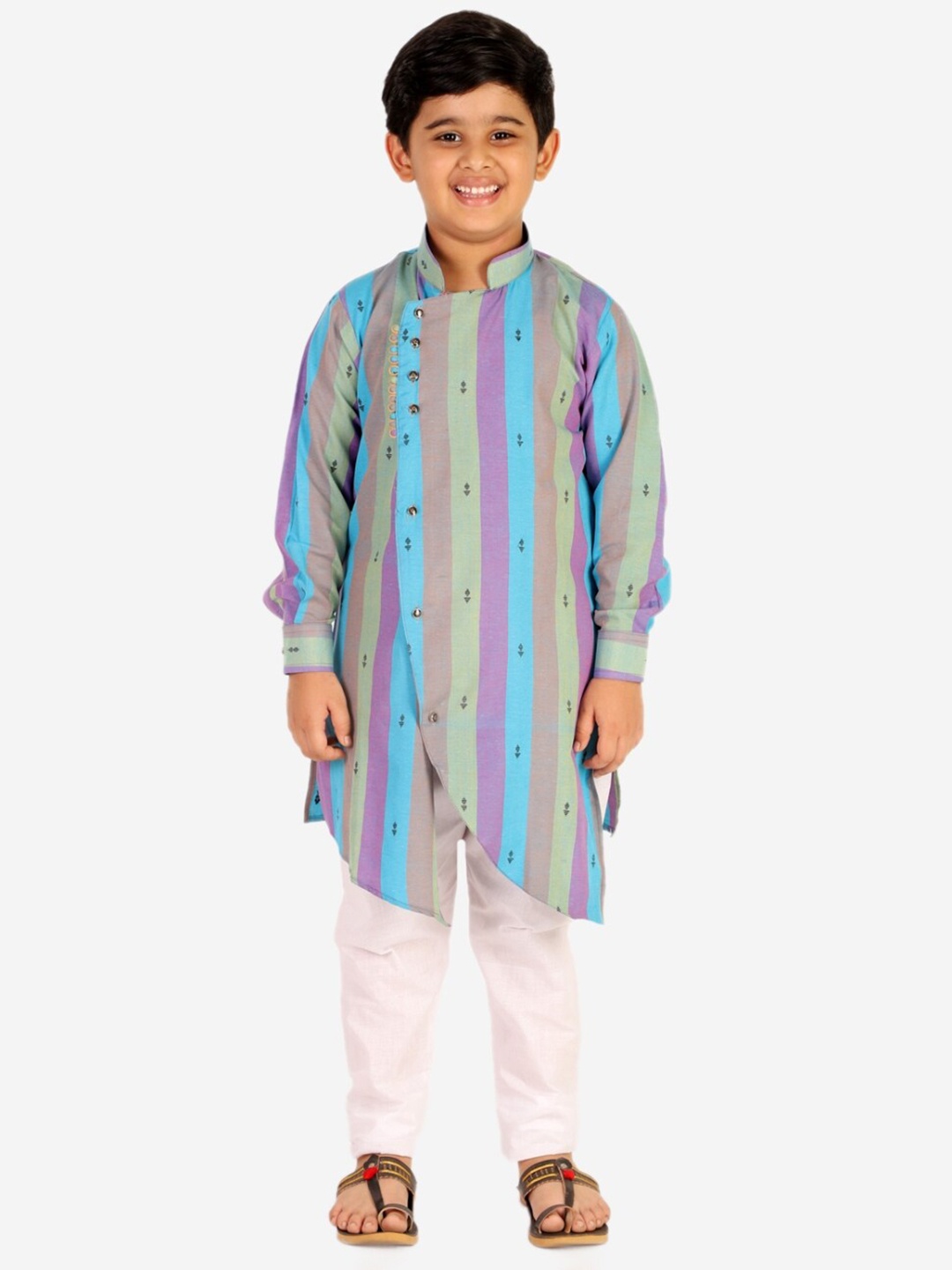 

Pro-Ethic STYLE DEVELOPER Boys Green Printed Cotton Blend Kurta with Pyjamas