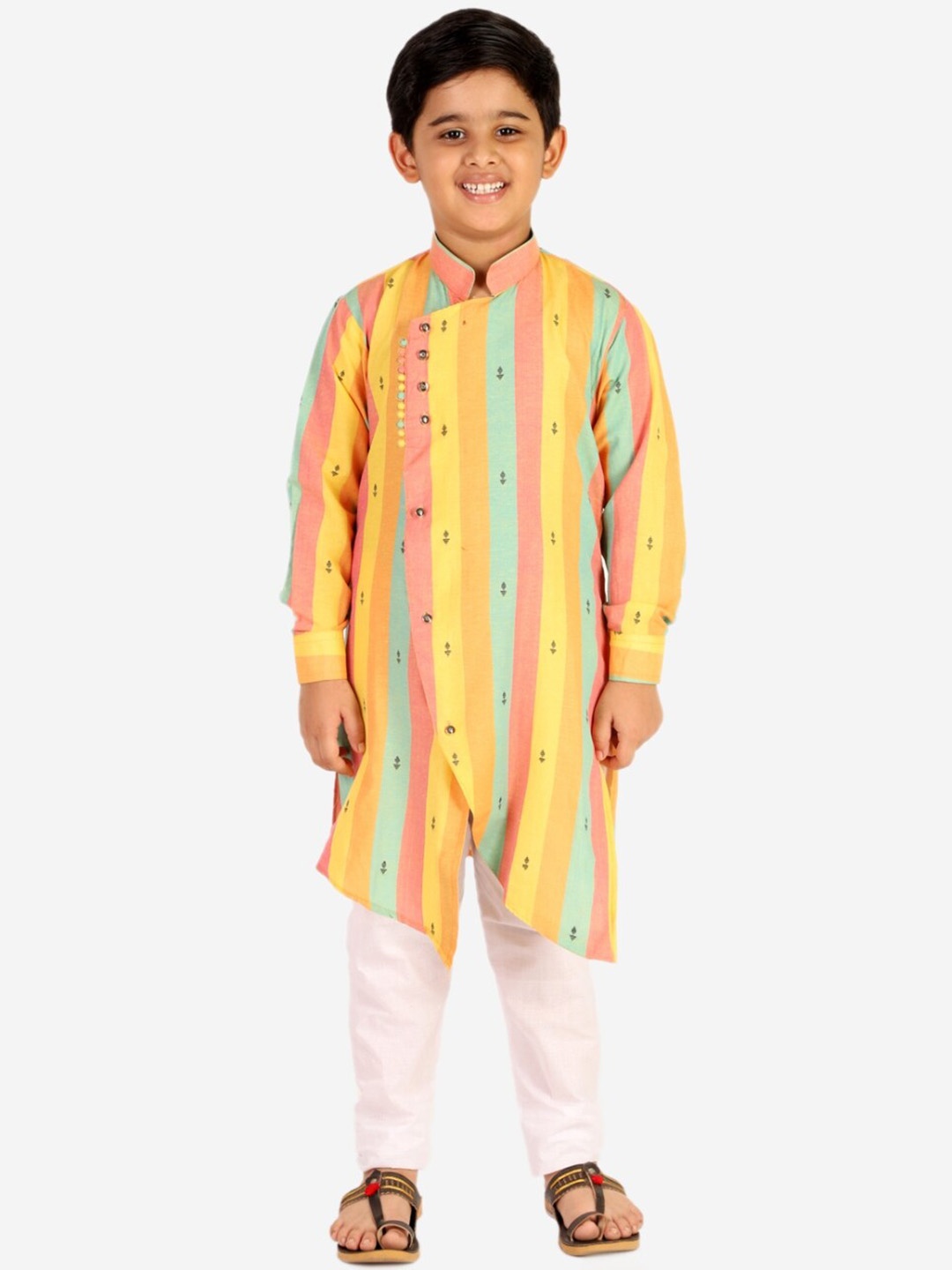 

Pro-Ethic STYLE DEVELOPER Boys Striped Kurta with Pyjamas, Yellow