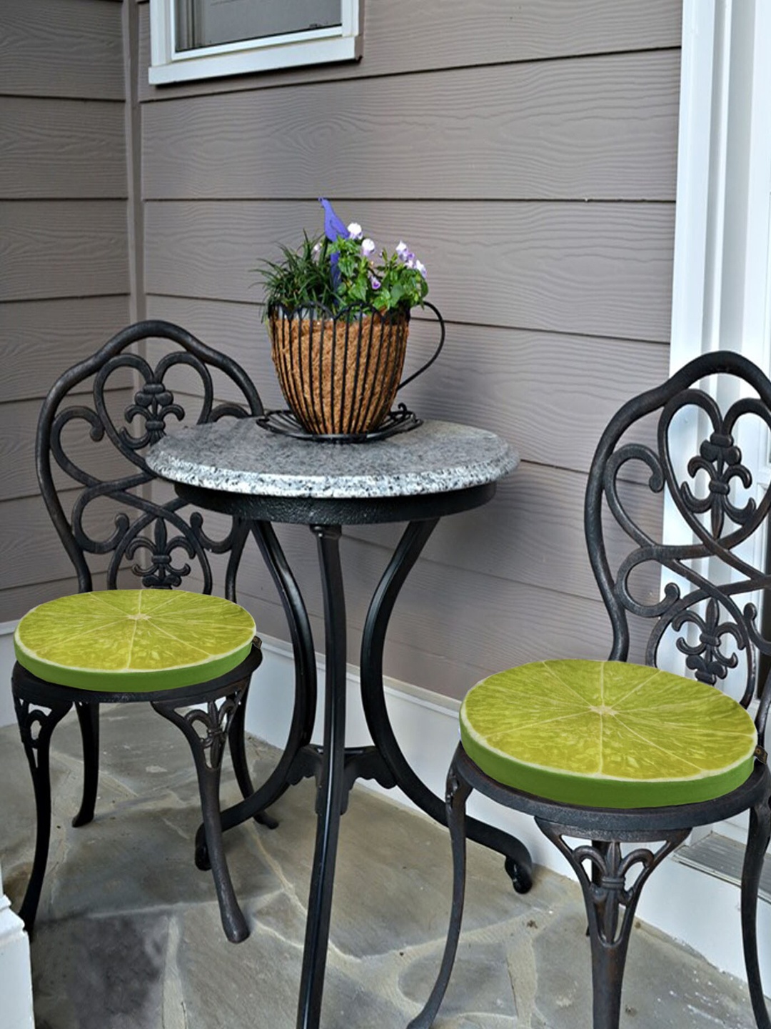 

Lushomes Set Of 2 Yellow & Green Lemon Seat Pads