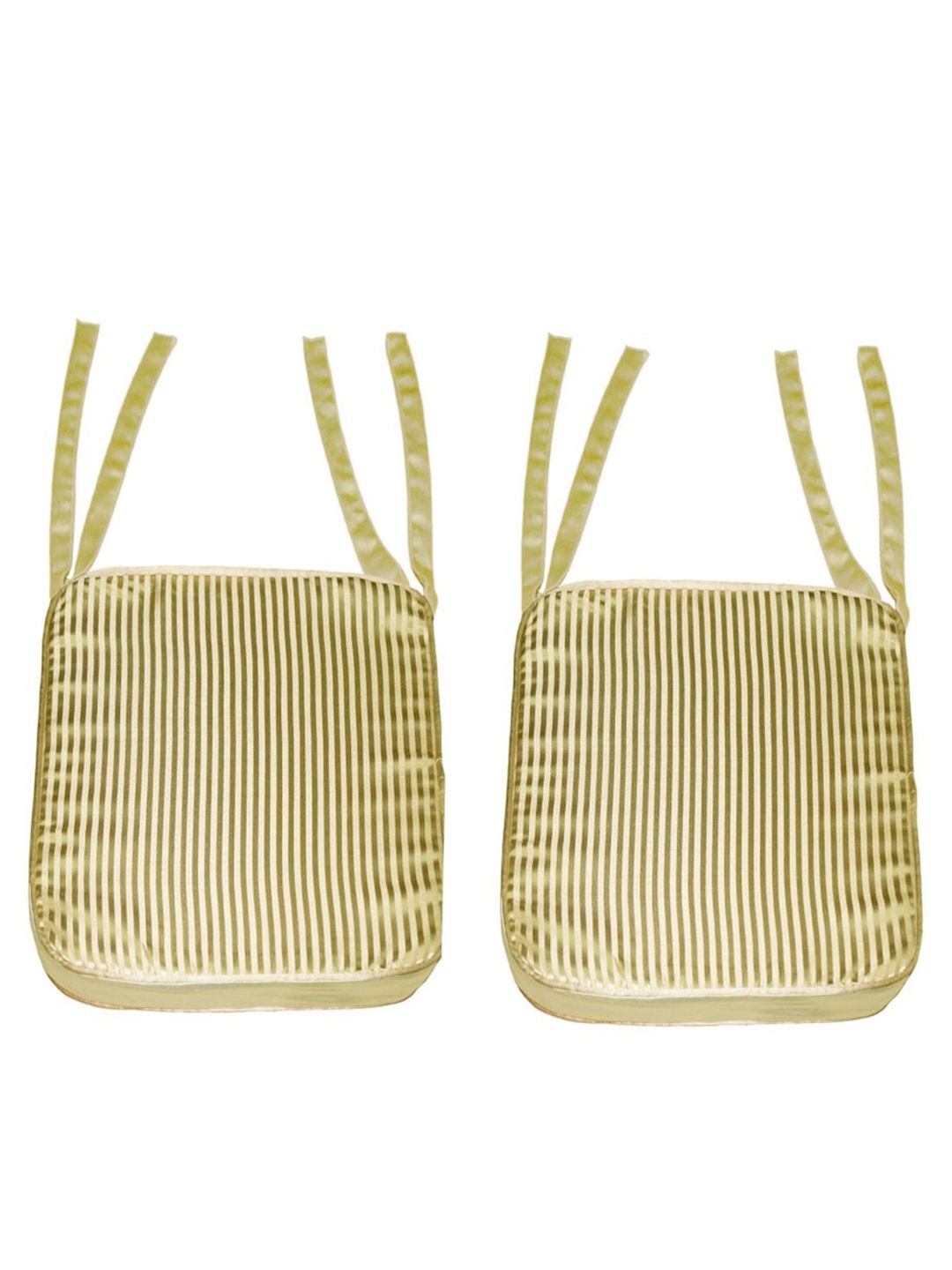 

Lushomes Beige Stripped Foam Pack of 2 Dinning Chair Pad