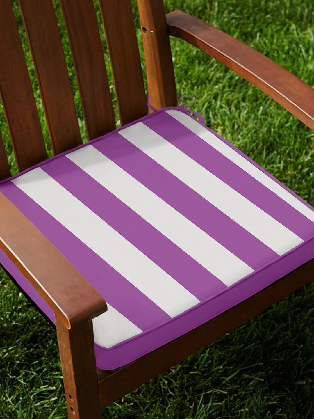 

Lushomes Pack of 2 Striped Foam Chairpads, Violet