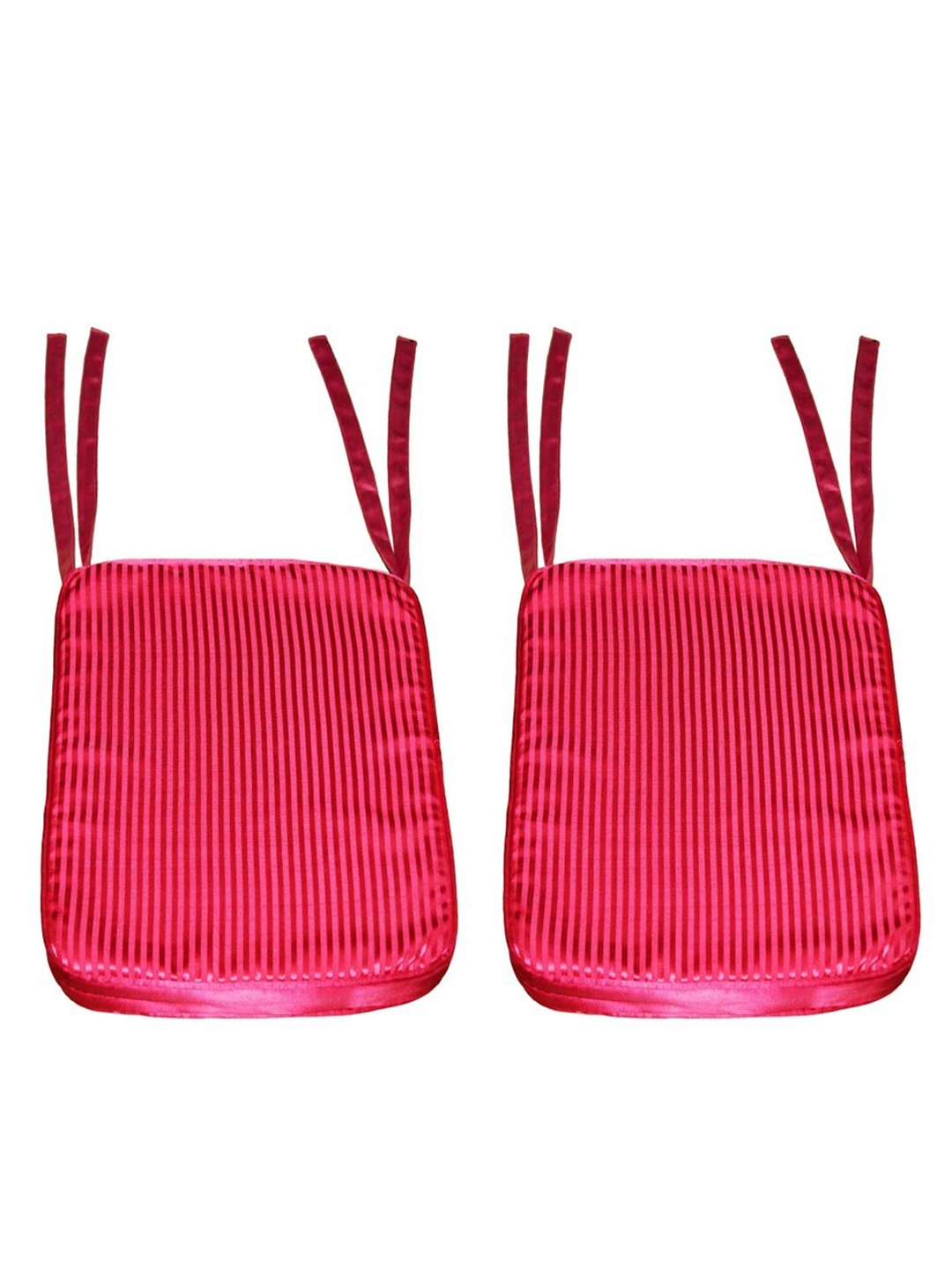 

Lushomes Pack Of 2 Pink Striped Foam Dining Chair Pad Cushion