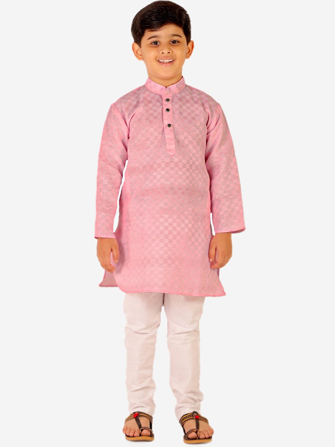 

Pro-Ethic STYLE DEVELOPER Boys Pink Pure Cotton Kurta with Pyjamas