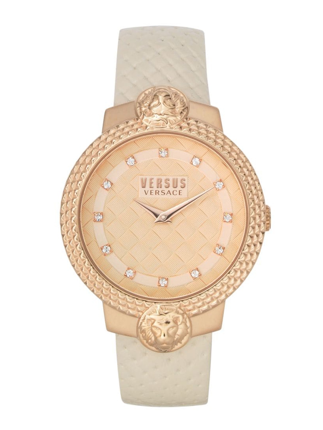 

Versus Women Pink Brass Embellished Dial & Pink Leather Straps Analogue Watch VSPLK1320