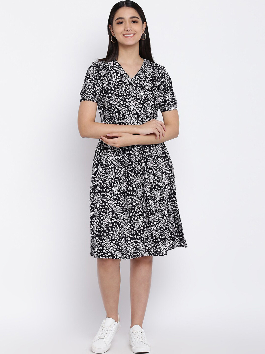 

abof Black Floral Dress