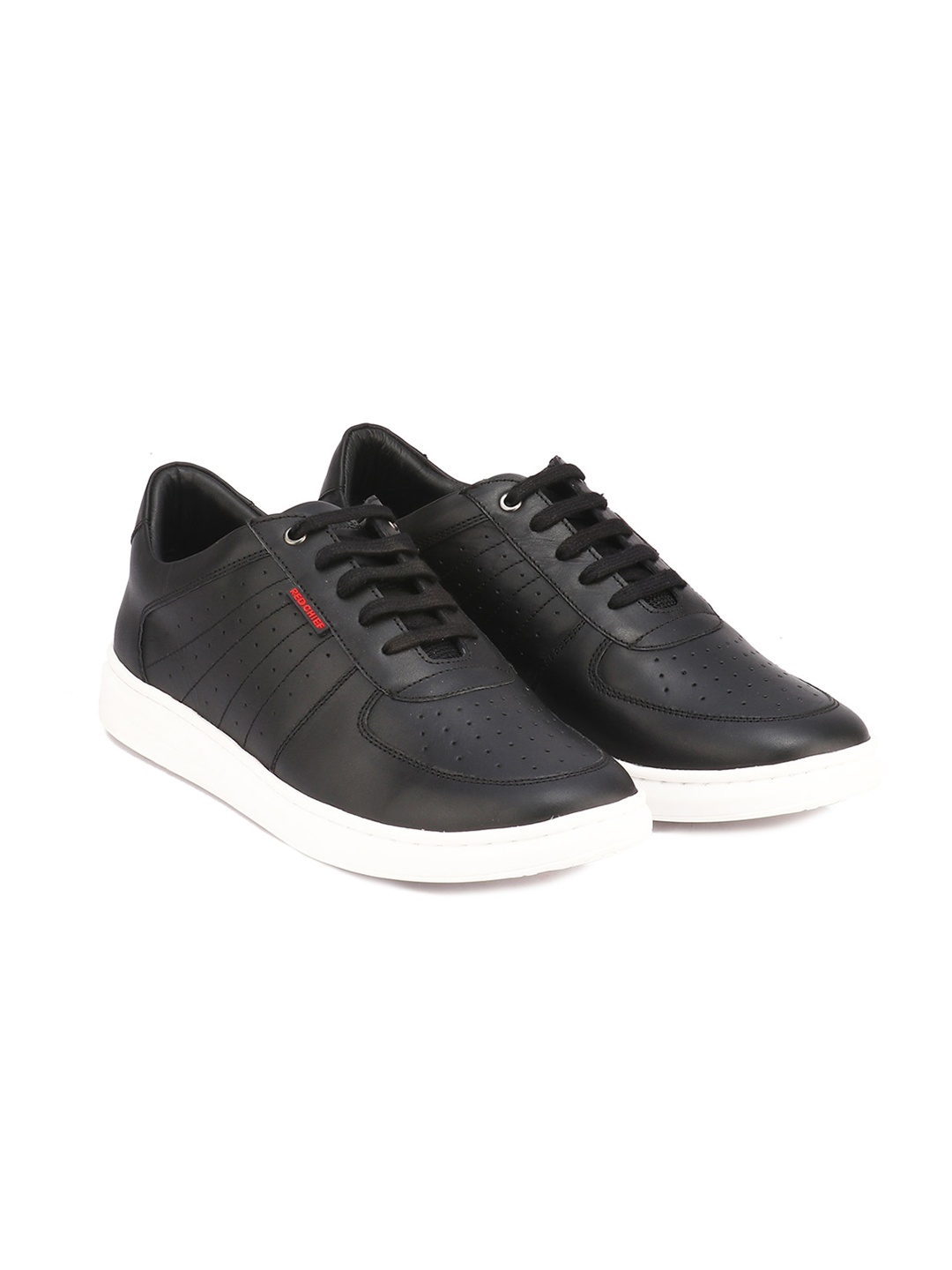 

Red Chief Men Black Leather Sneakers