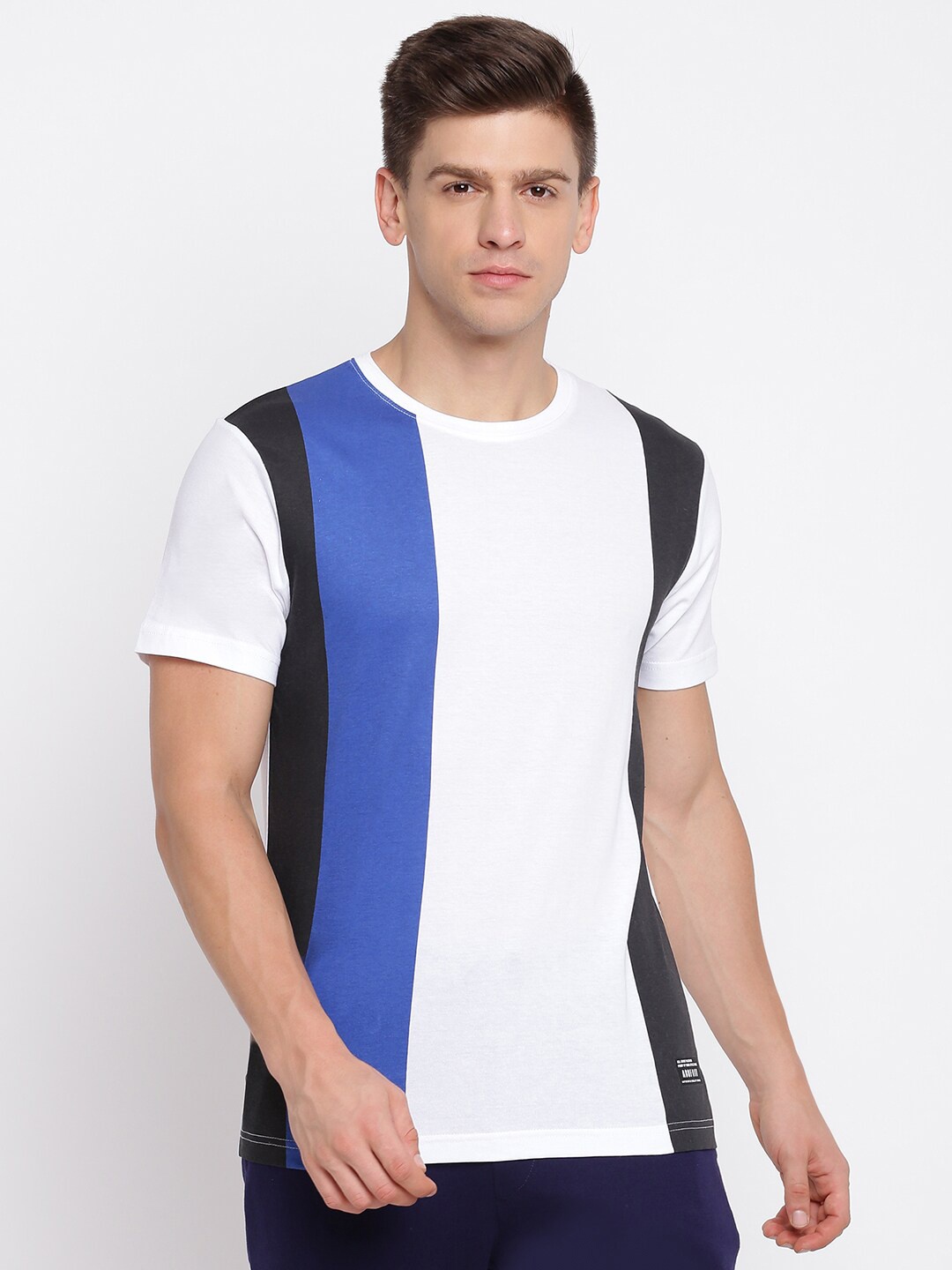 

abof Men White Colourblocked T-shirt