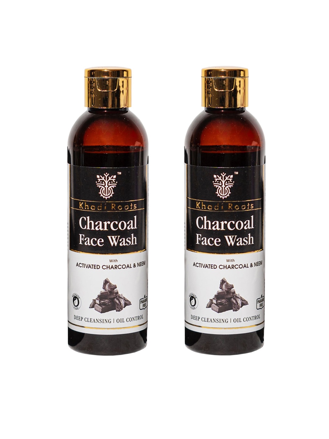 

Khadi Roots Set of 2 Charcoal Face Wash for Deep Cleansing & Oil Control - 200 ml Each, Black