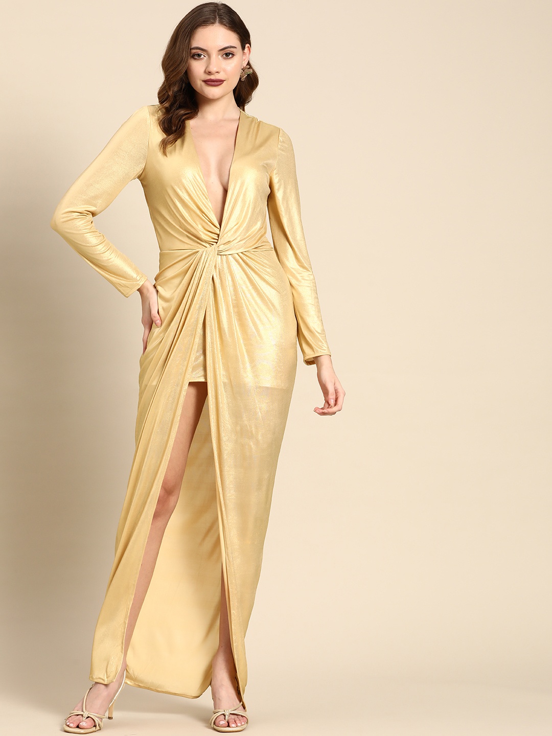 

DODO & MOA Sheath Maxi Dress, Gold