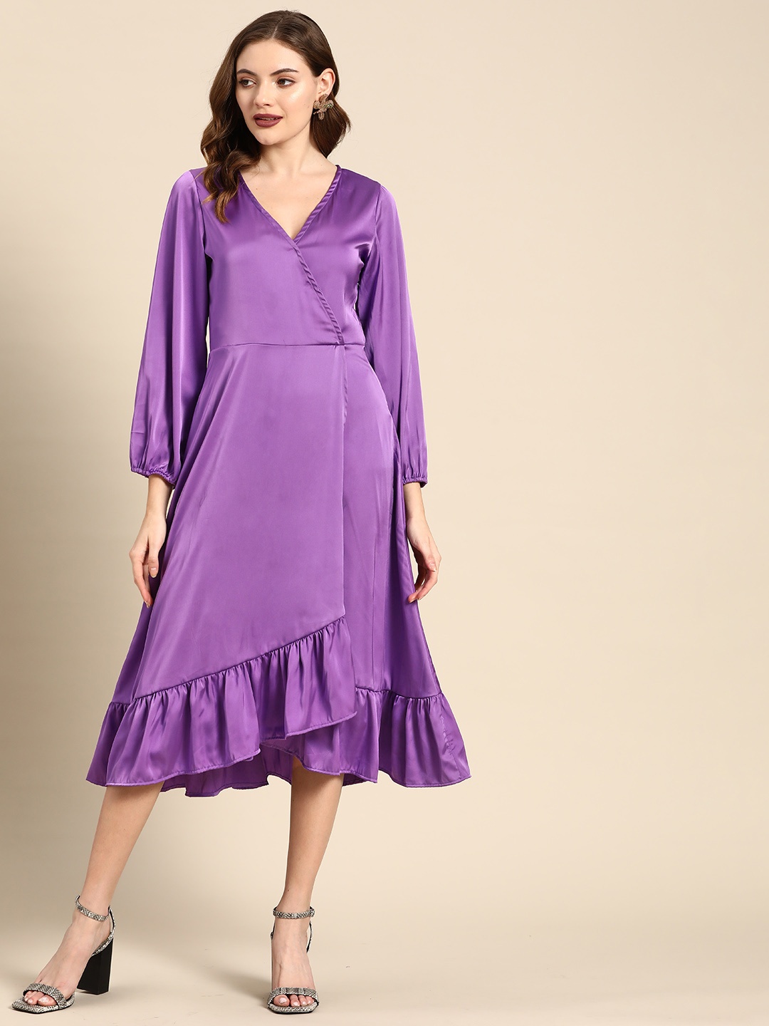 

DODO & MOA Midi Wrap Dress, Purple