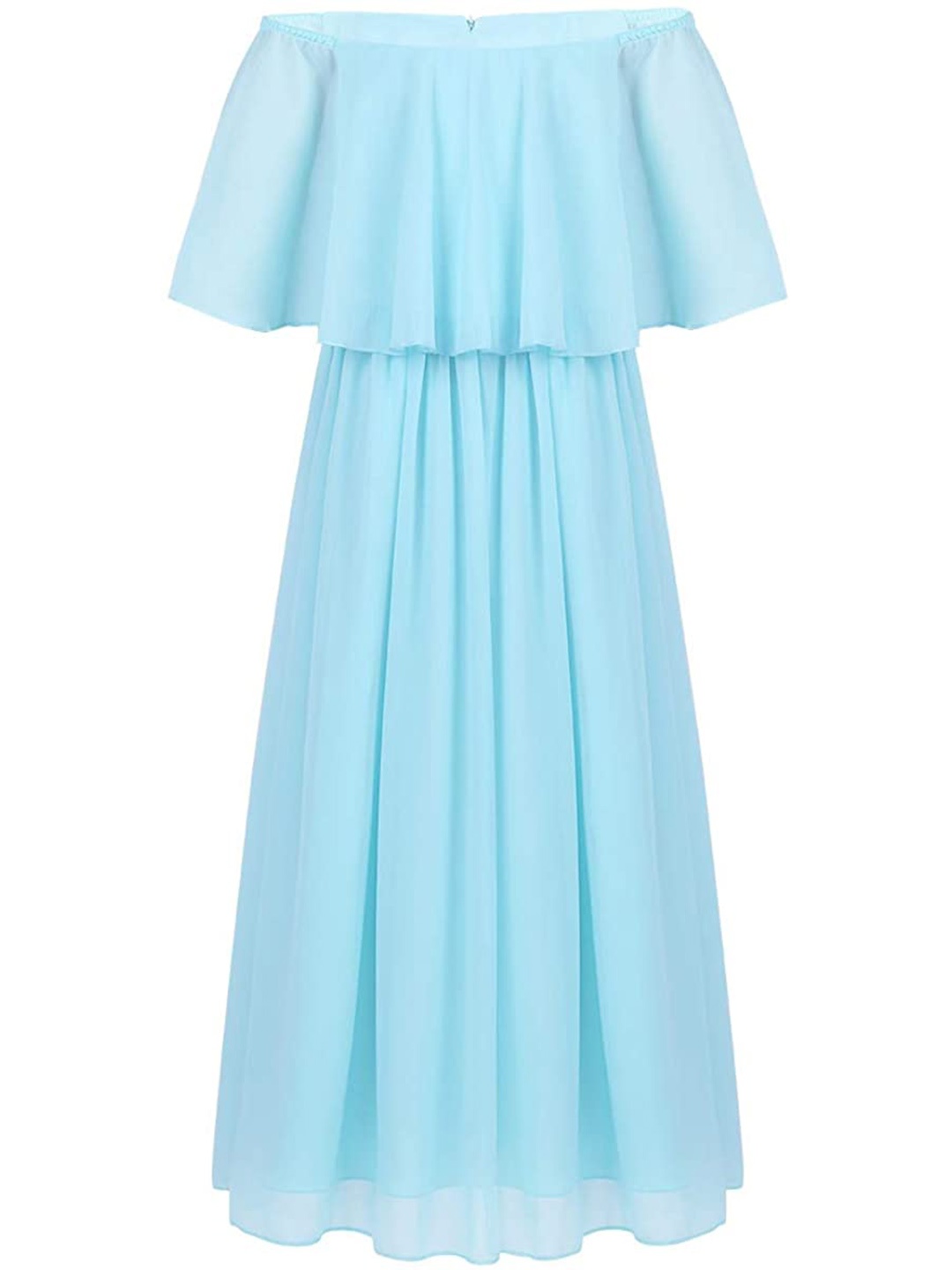 

Samsara Couture Women Turquoise Blue Cotton Net Maxi Dress