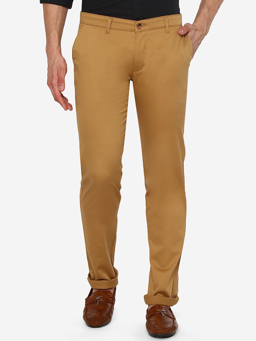 

Greenfibre Men Brown Slim Fit Chinos Trousers