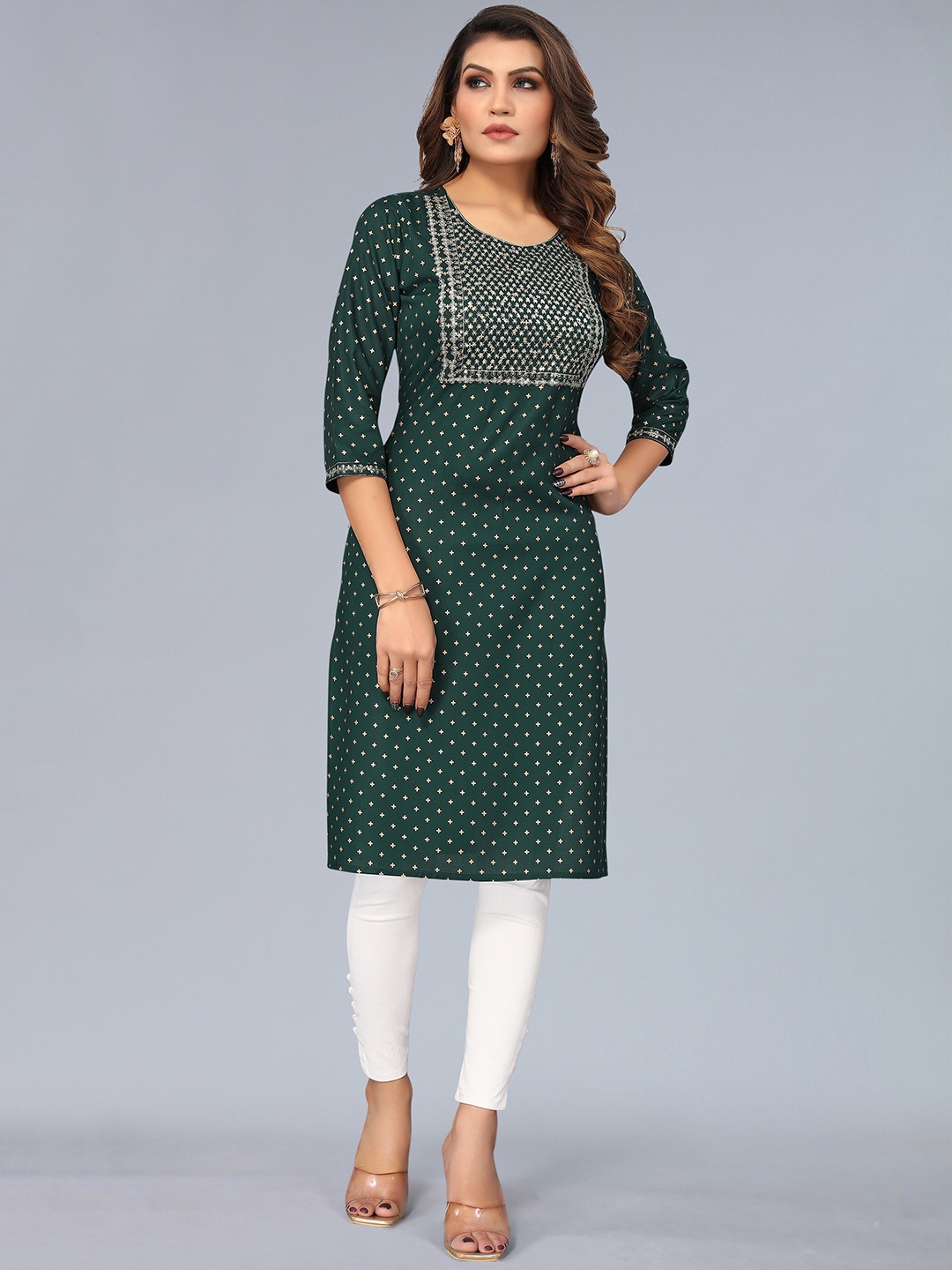 

Nimayaa Women Green Ethnic Motifs Kurta