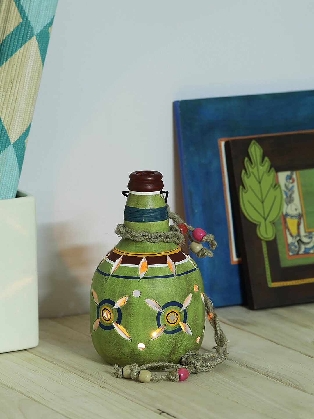 

VarEesha Green Terracotta Bottle Lamp