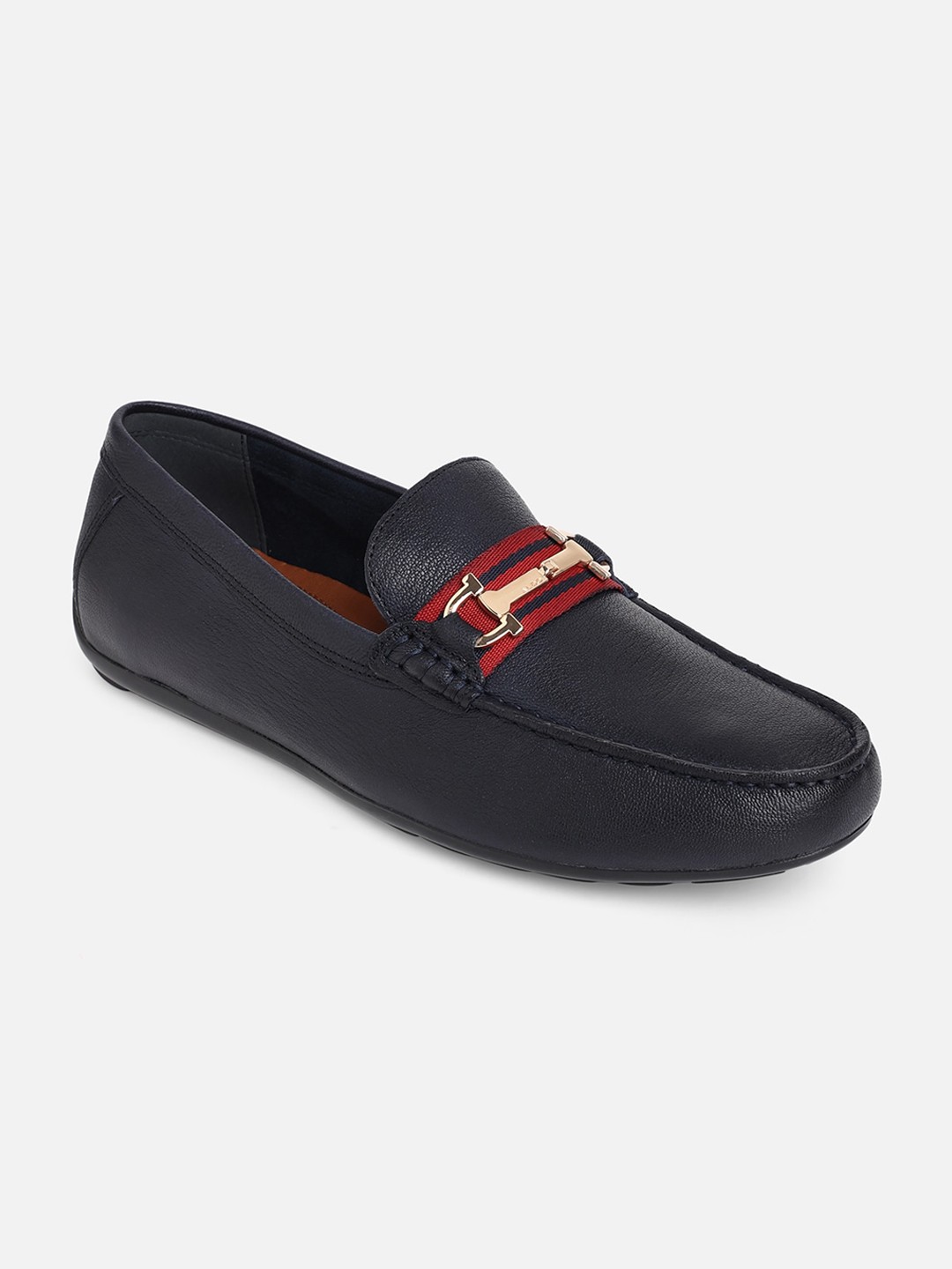 

ALDO Men Navy Blue Leather Loafers