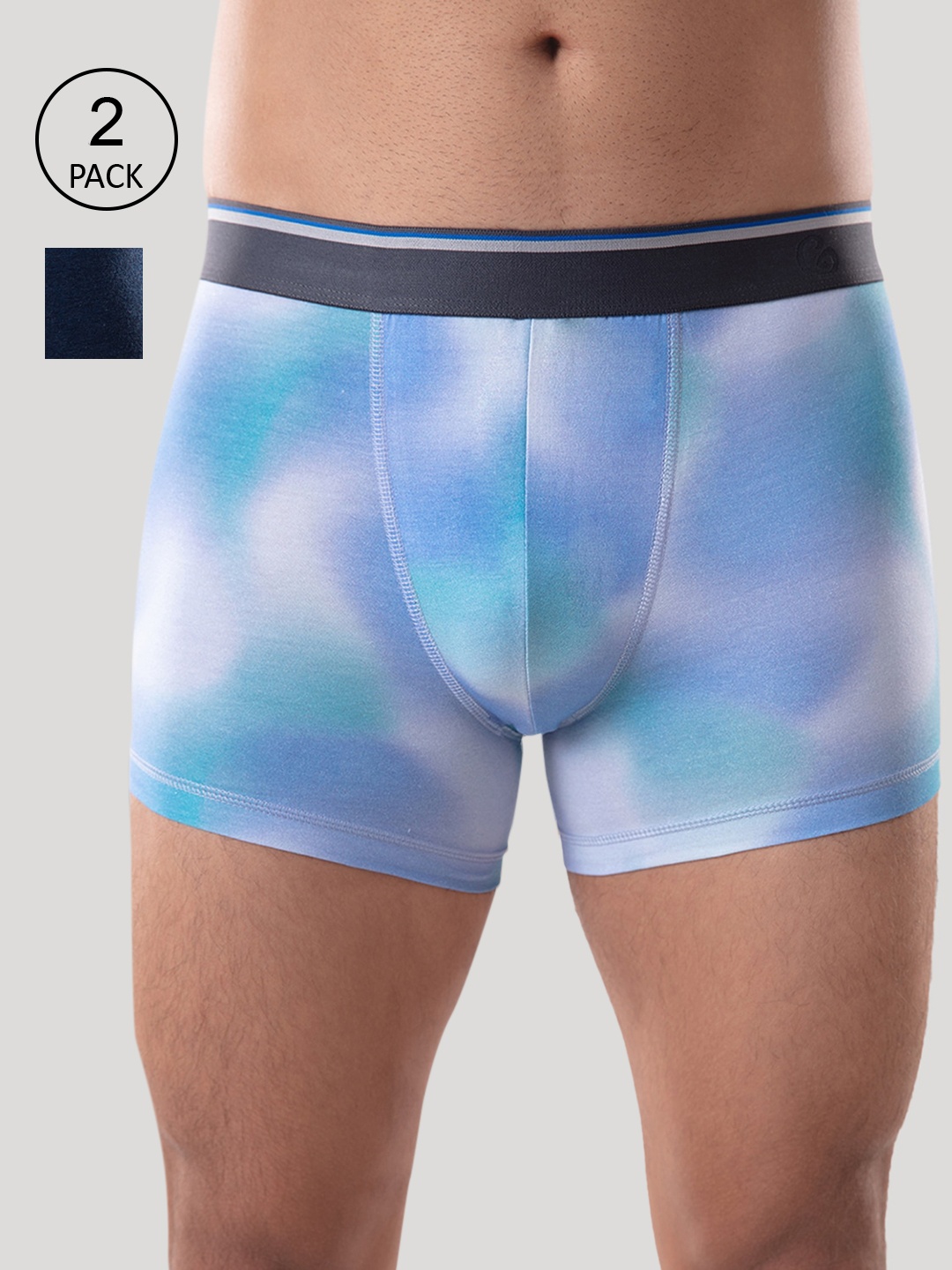 

Gloot Men Pack of 2 Turquoise Blue & Navy Blue Odour Less SAC Tech Trunk with Anti Odour