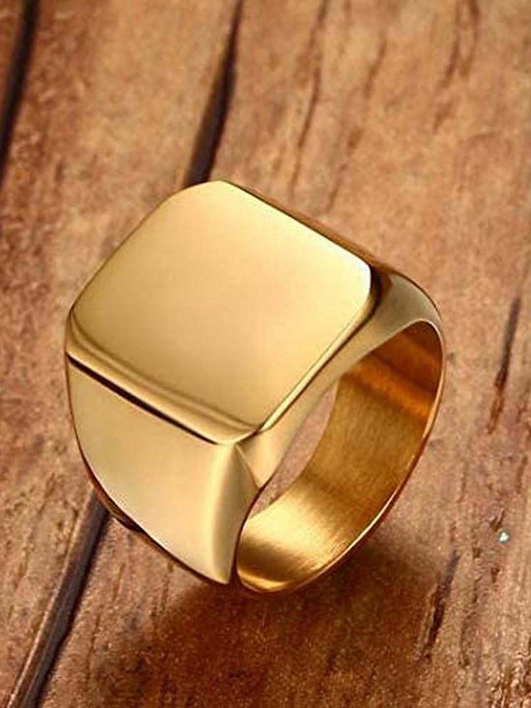 

UNIVERSITY TRENDZ Men Gold-Plated Stainless Steel Finger Ring