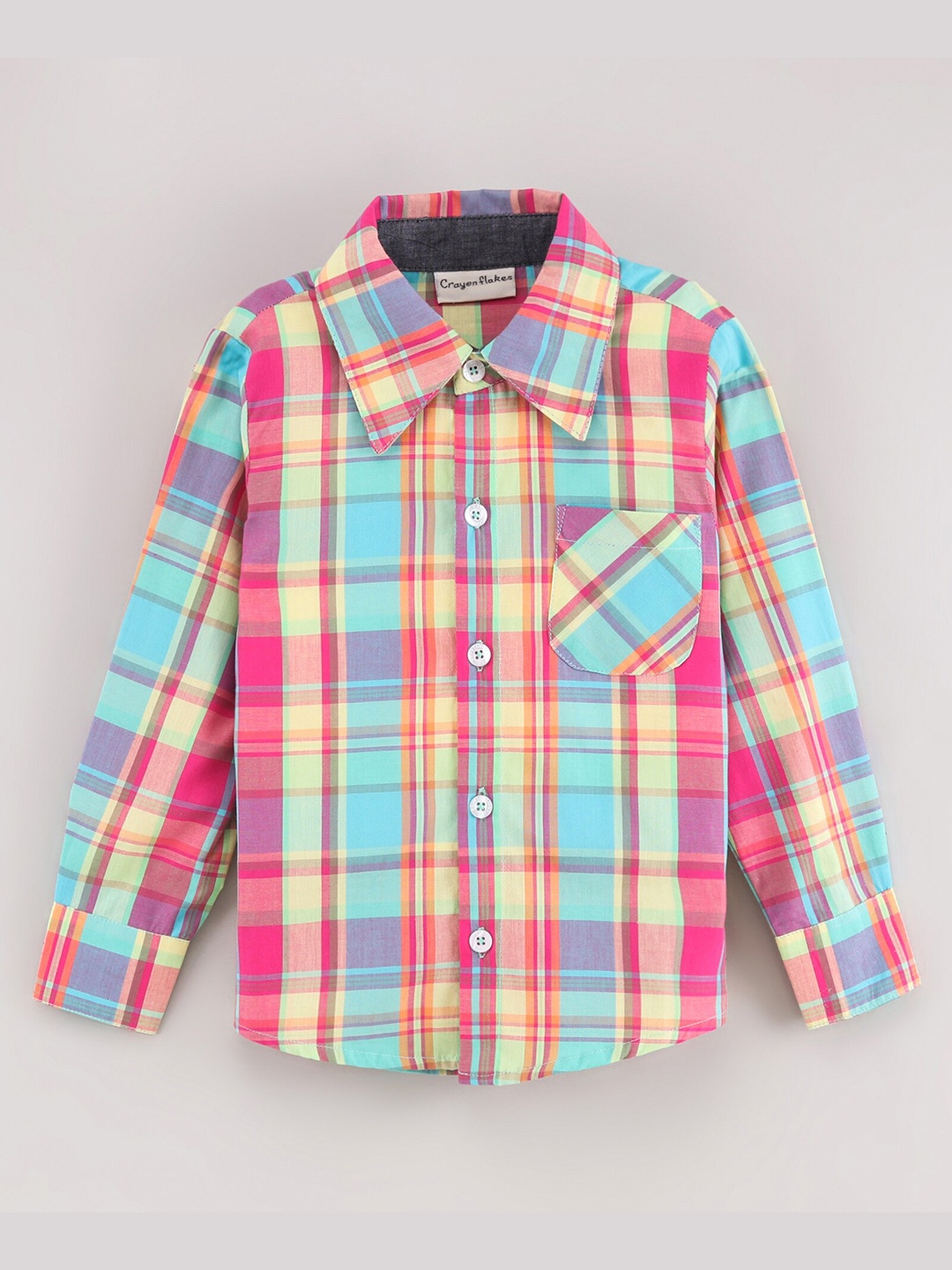 

CrayonFlakes Boys Comfort Tartan Checked Casual Shirt, Pink