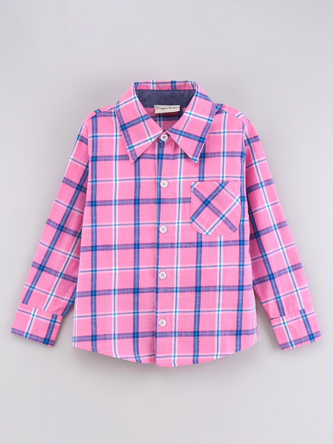 

CrayonFlakes Boys Comfort Checked Casual Shirt, Pink