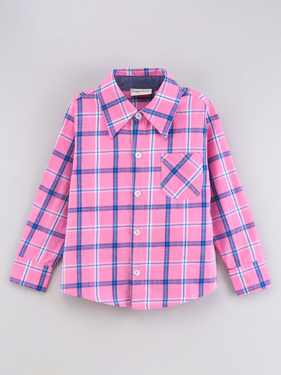

CrayonFlakes Boys Comfort Checked Casual Shirt, Pink