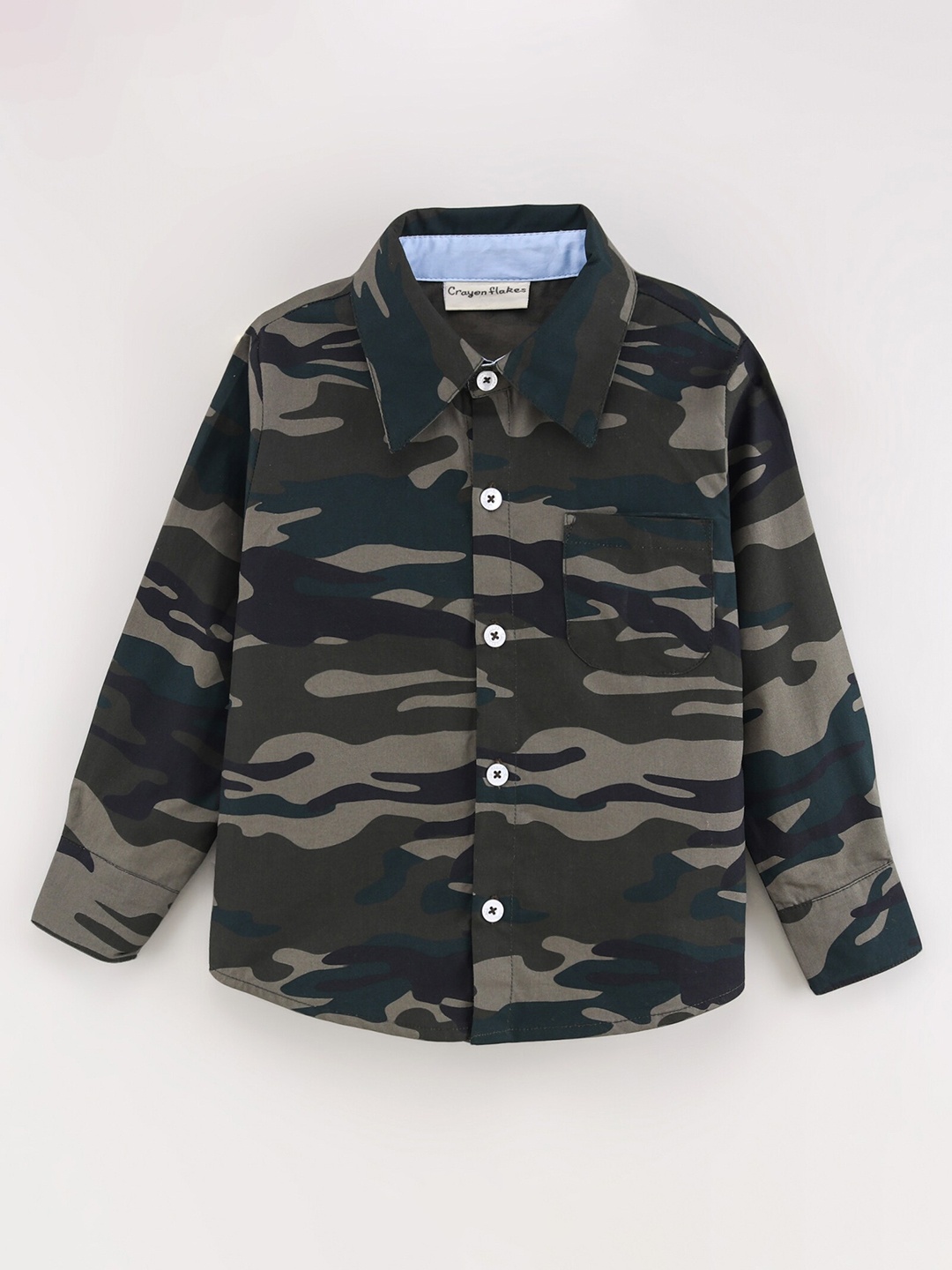 

CrayonFlakes Boys Comfort Printed Casual Shirt, Green