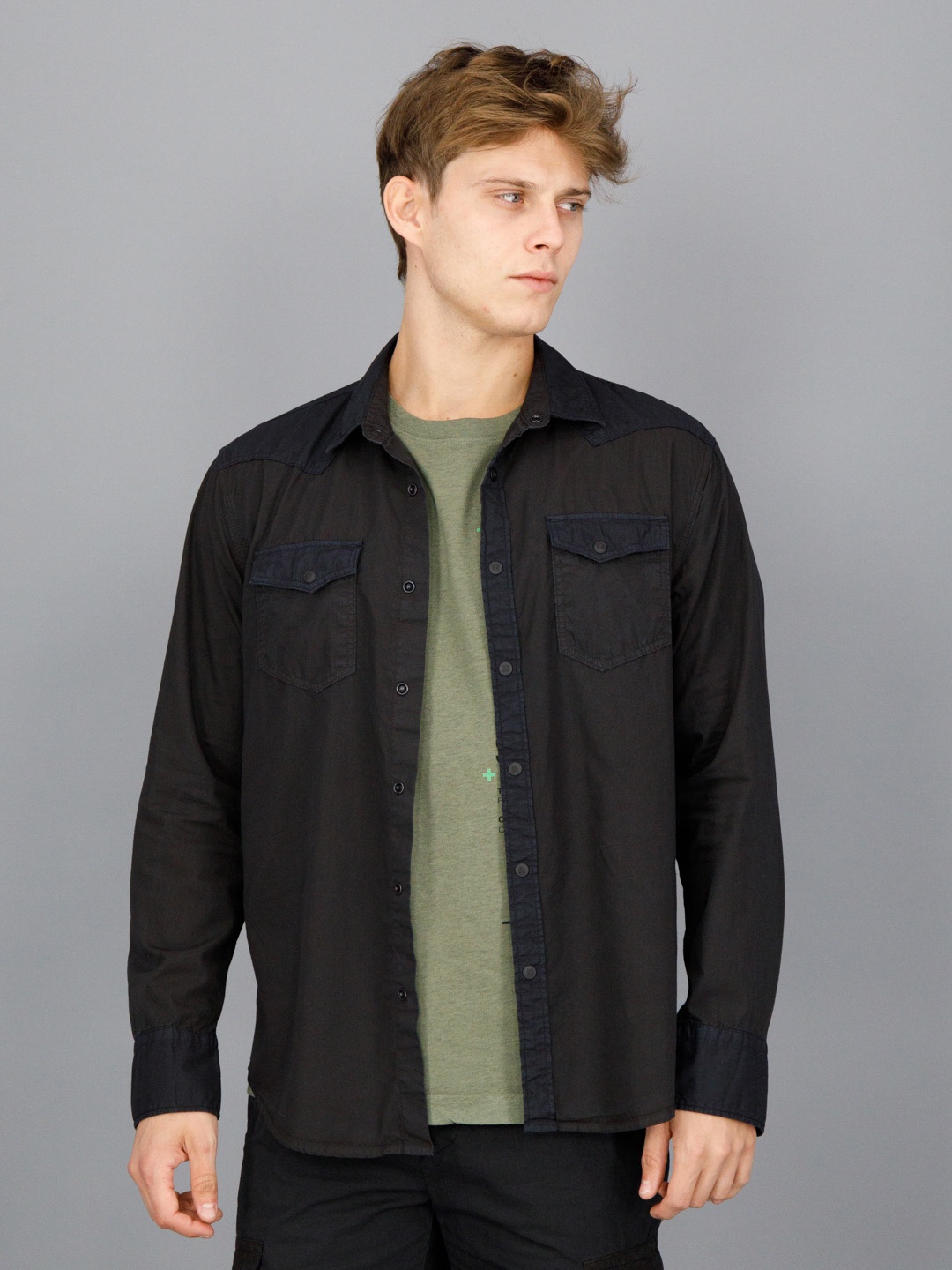 

FREESOUL Men Solid Pure Cotton Casual Shirt, Black