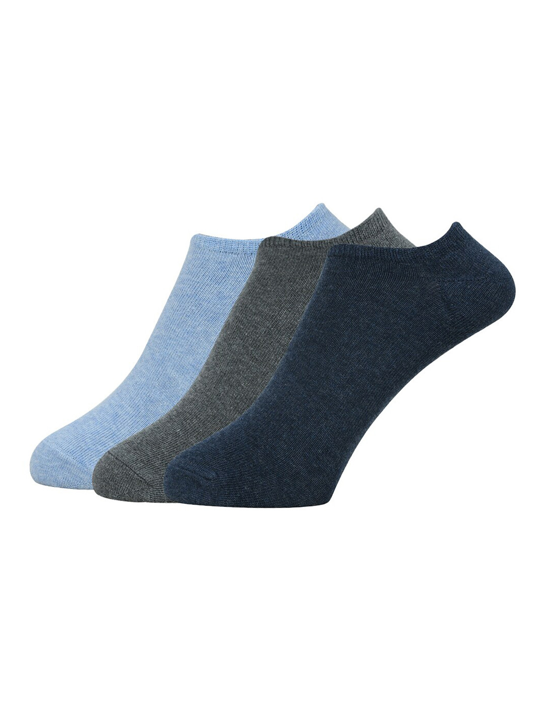 

Mast & Harbour Men Pack Of 3 Solid Cotton Shoe Liners, Blue