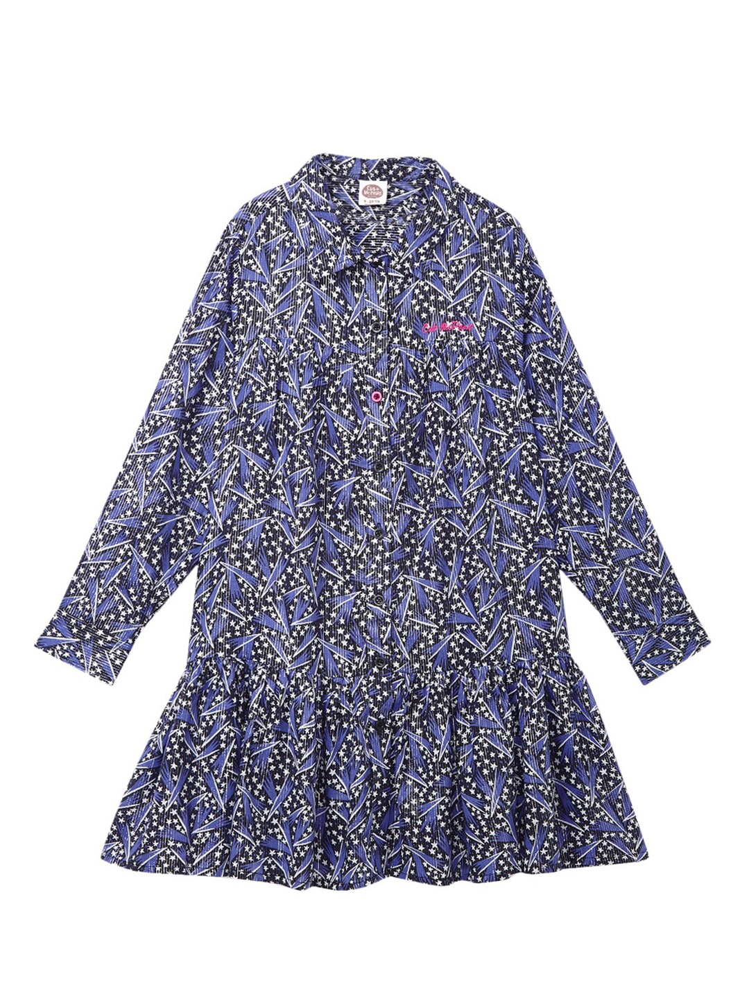 

Cub McPaws Girls Blue & Black Floral A-Line Dress