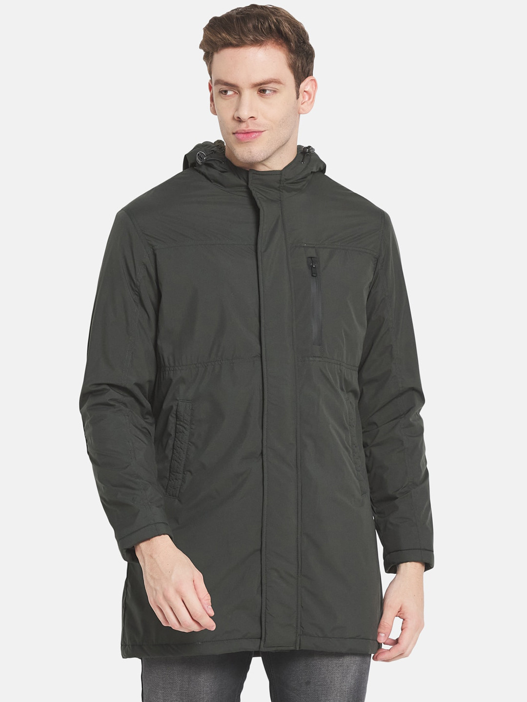 

METTLE Men Green Longline Padded Jacket