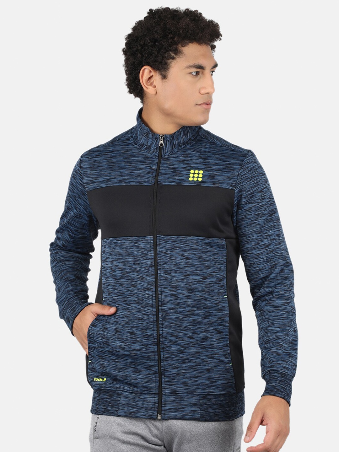 

rock it Men Navy Blue Solid Sweatshirt