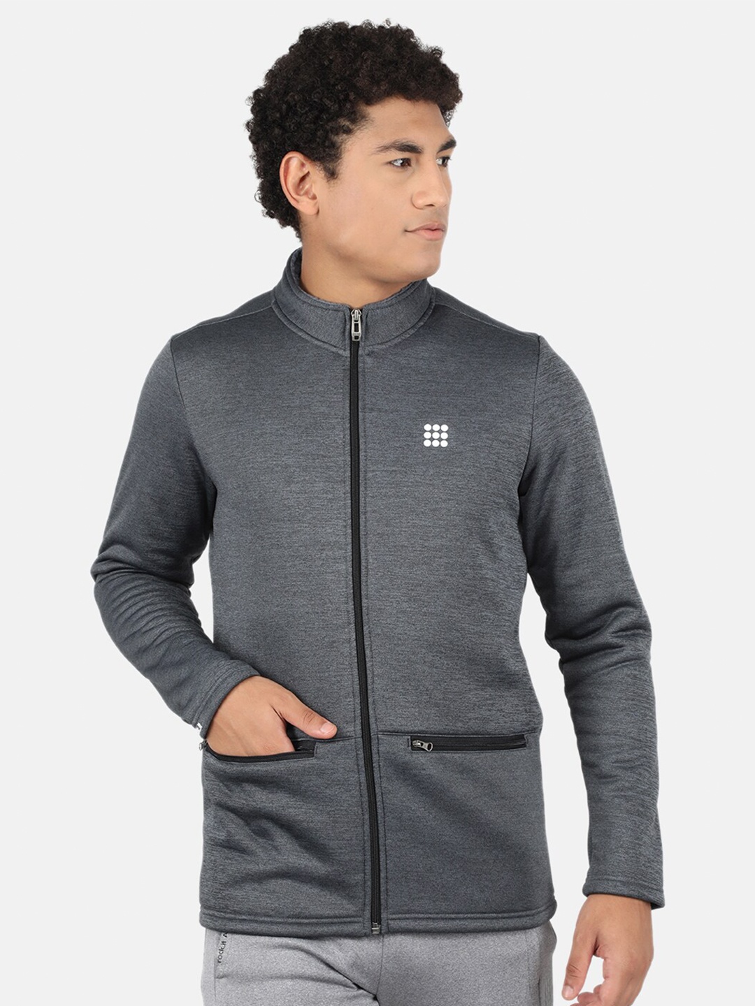 

rock.it Men Grey Solid Sweatshirt