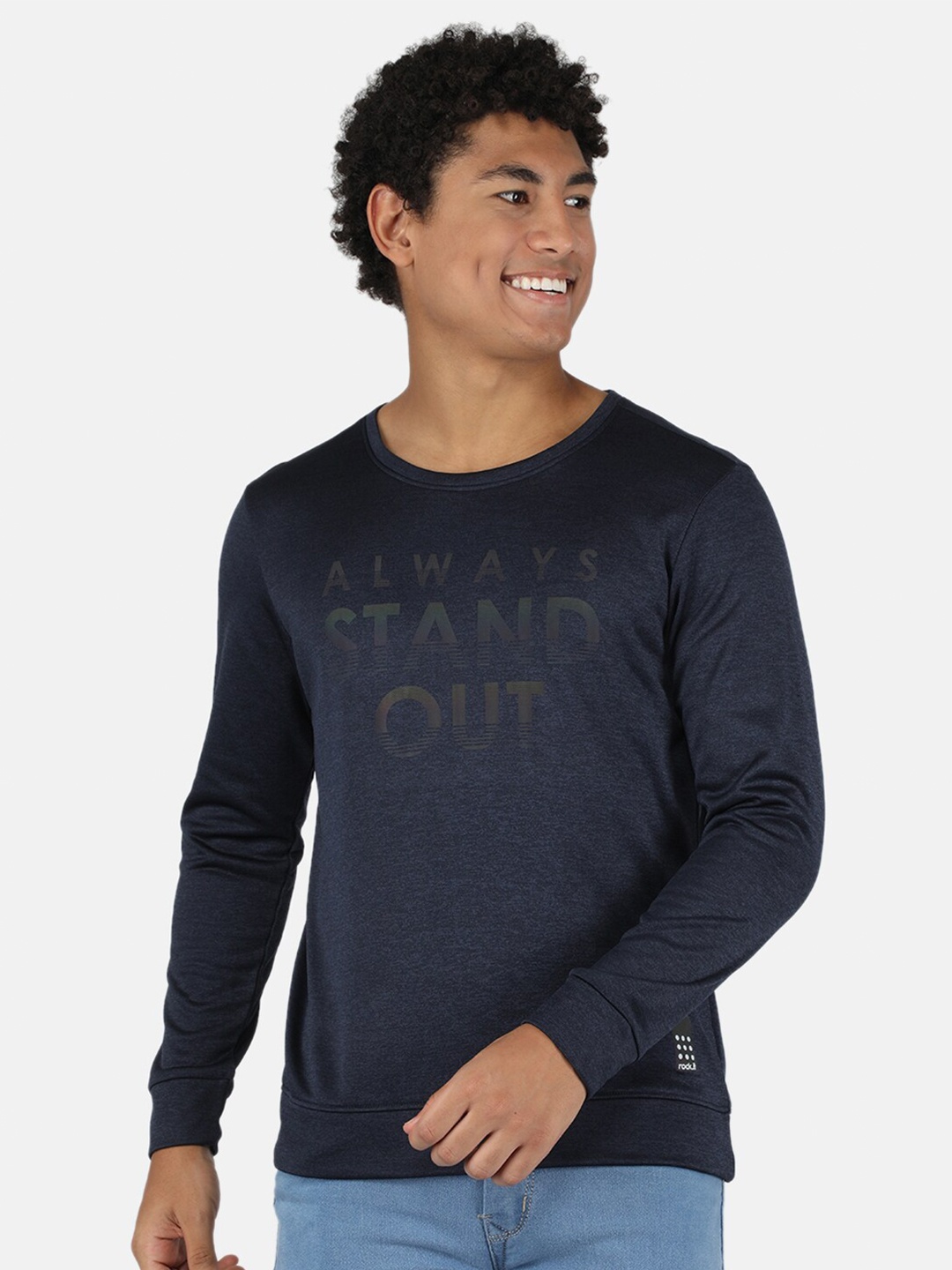 

rock.it Men Navy Blue Printed Sweatshirt