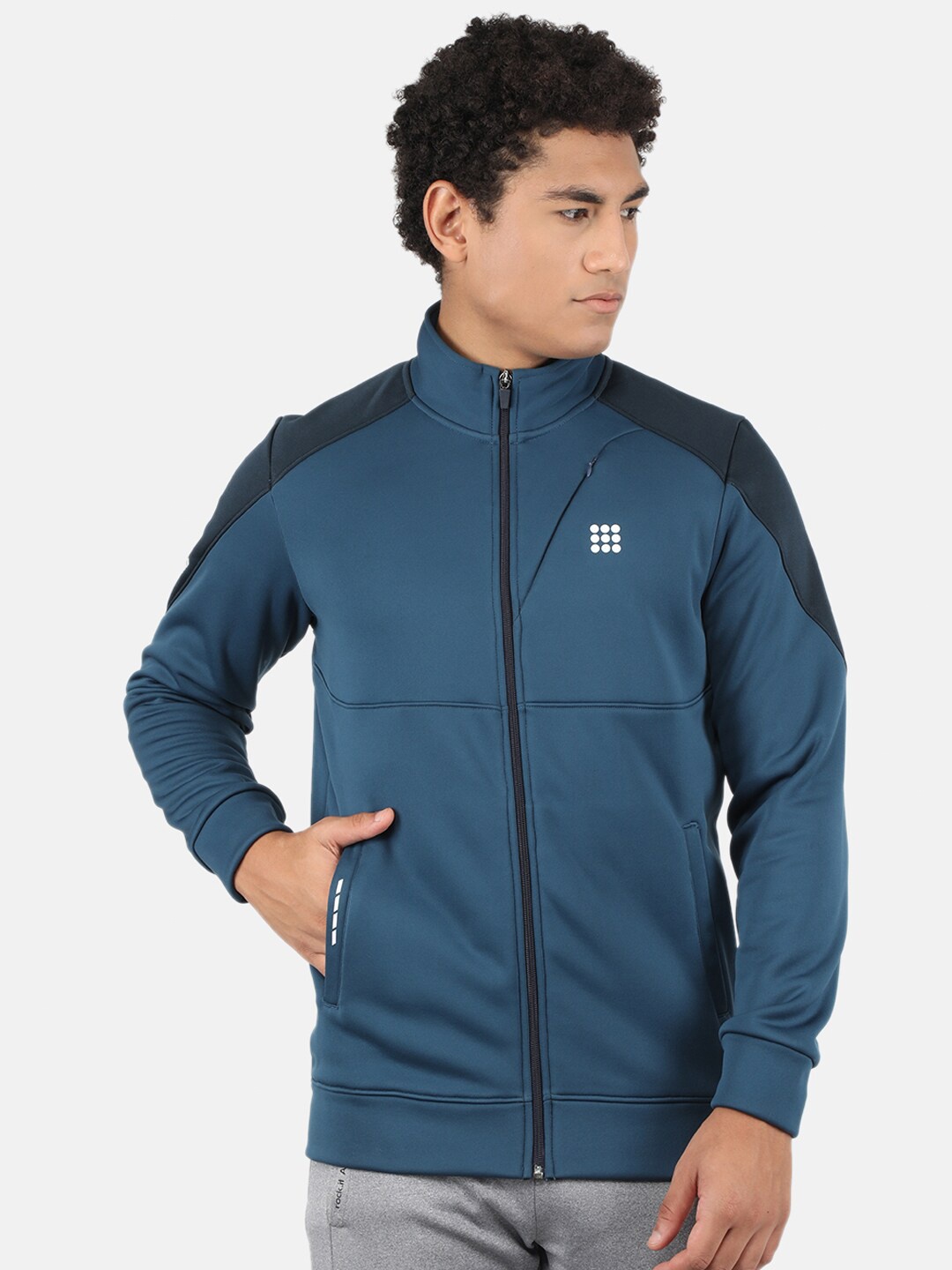 

rock.it Men Teal Solid Sweatshirt