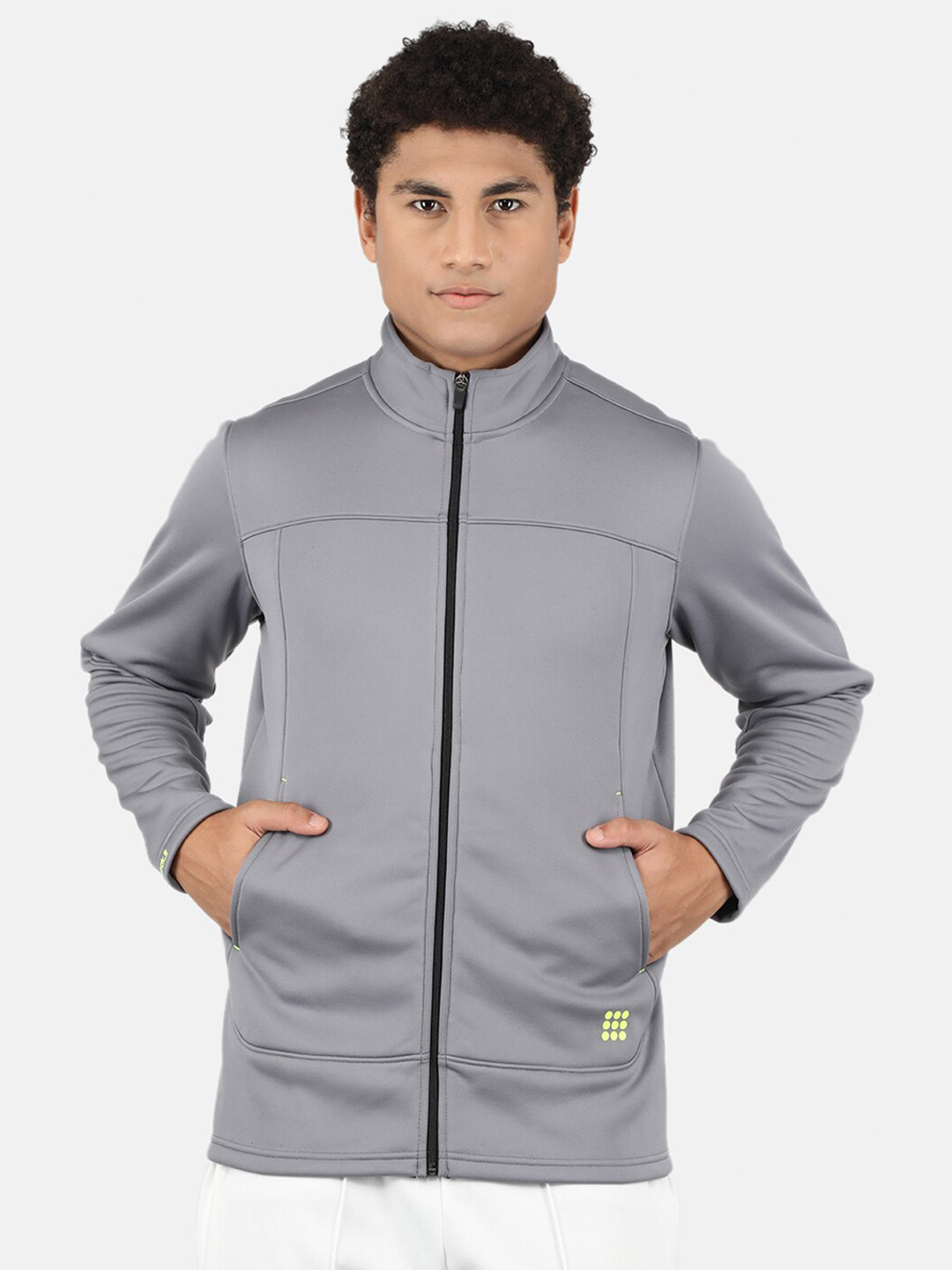 

rock it Men Grey Solid Sweatshirt